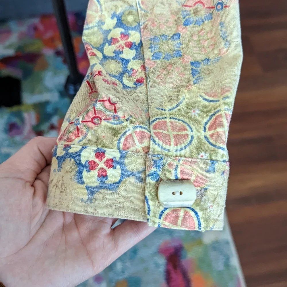 Christopher & Banks Stretch Cotton Multi Pattern Button Up Jacket Size L - Picture 7 of 13